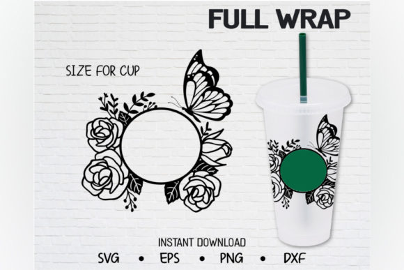 Circle Design Floral Butterfly Cold Cup: Your Next DIY Project