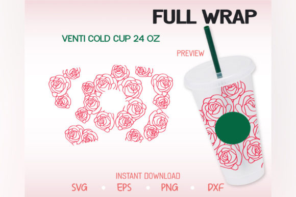 Craft Your Own Personalized Roses Floral Cold Cup