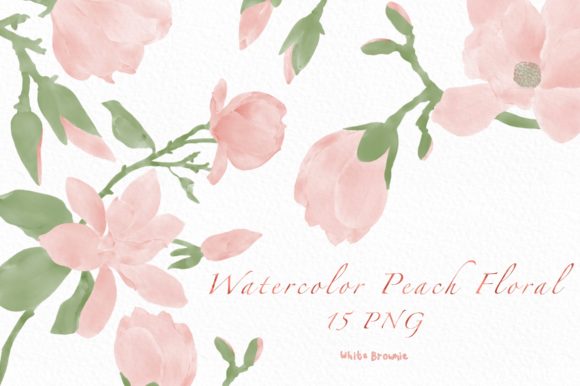 Elevate Your Creative Projects with the Watercolor Peach Floral Clipart Collection