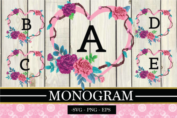 Elevate Your Projects with a Floral Heart Monogram Collection