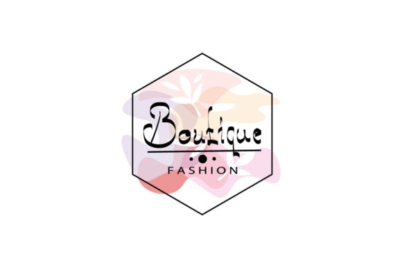 Fashion Logo Illustration with Floral Outlines