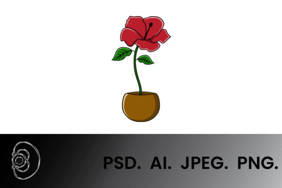 Hibiscus Floral Cartoon Illustration: A Vector Asset for Versatile Projects