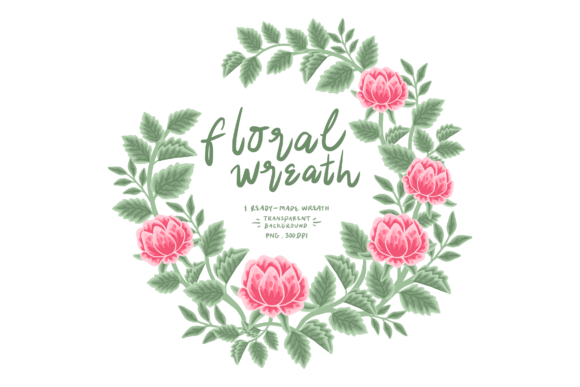The Artful Charm of the Beautiful Winter Peony Floral Wreath PNG