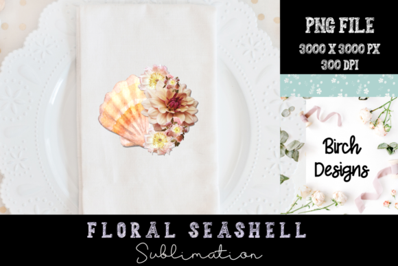 The Floral Coastal Seashell Sublimation Design: A Versatile Creative Resource