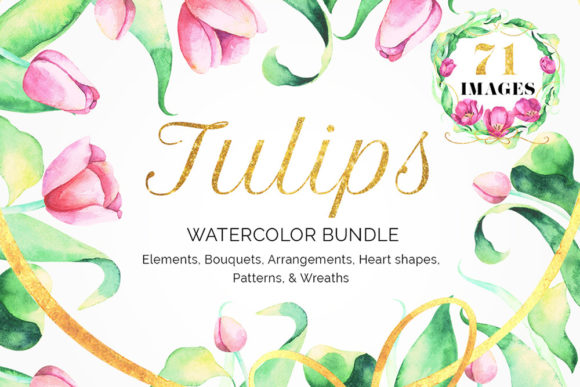 Tulips Watercolor Floral Bundle: A Versatile Design Resource