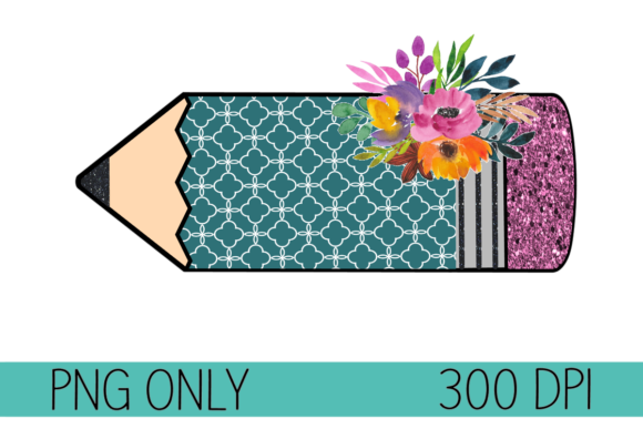 Unlocking Creative Potential with the Teal Floral Pencil Sublimation Design