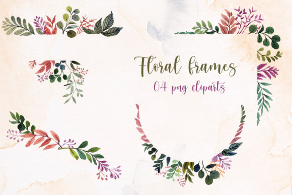 Watercolor Floral Frame Wreath Clip Art: Your Essential Design Toolkit